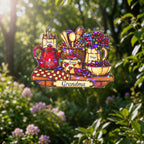 Personalized Grandma Vintage Kitchen Holographic Acrylic Suncatcher