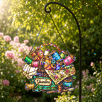 Personalized Grandma Sewing Basket Holographic Acrylic Suncatcher