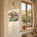 Personalized Grandma Sewing Basket Holographic Acrylic Suncatcher