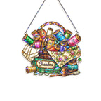 Personalized Grandma Sewing Basket Holographic Acrylic Suncatcher