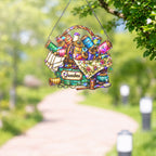 Personalized Grandma Sewing Basket Holographic Acrylic Suncatcher