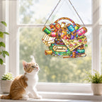 Personalized Grandma Sewing Basket Holographic Acrylic Suncatcher