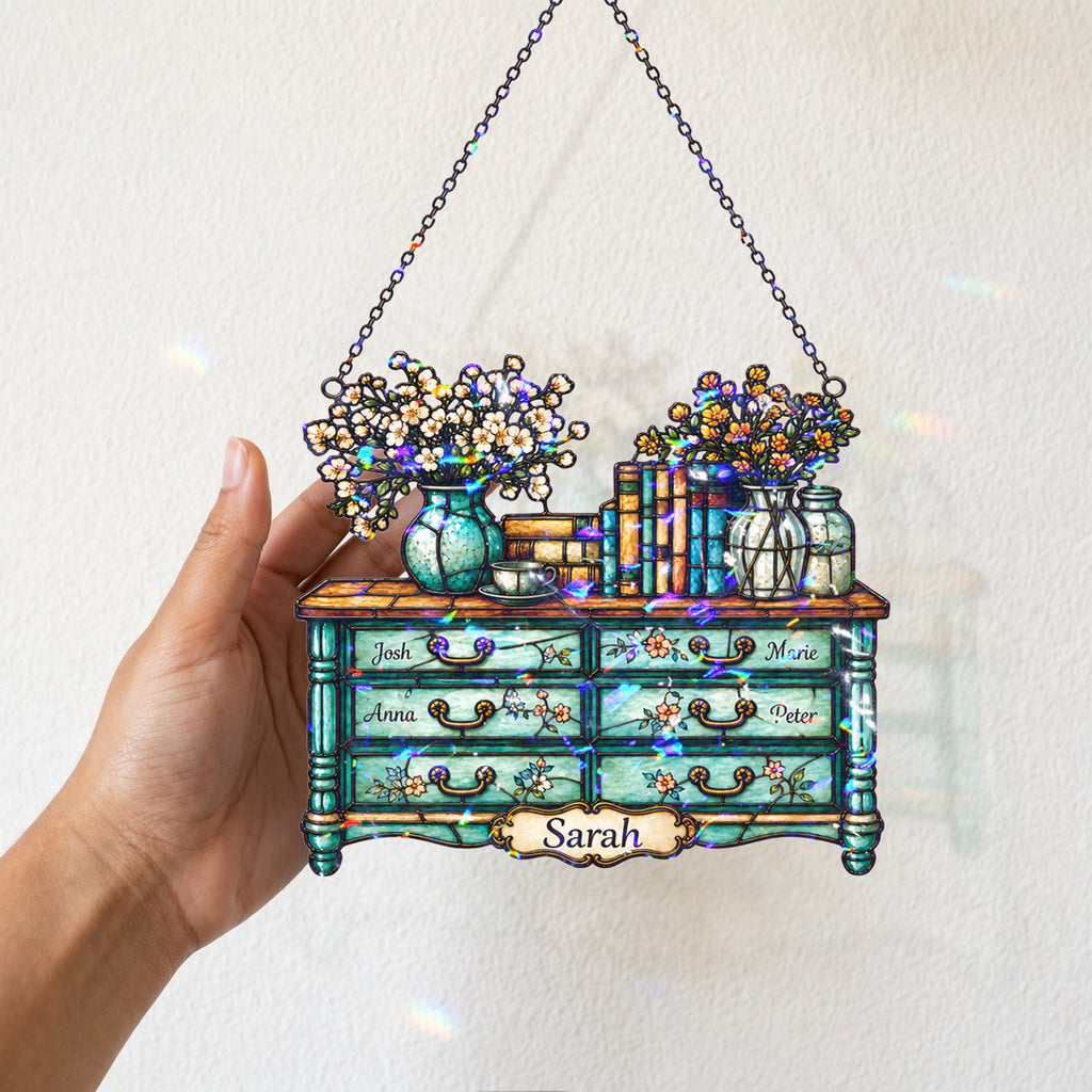 Personalized Vintage Dresser Holographic Acrylic Suncatcher