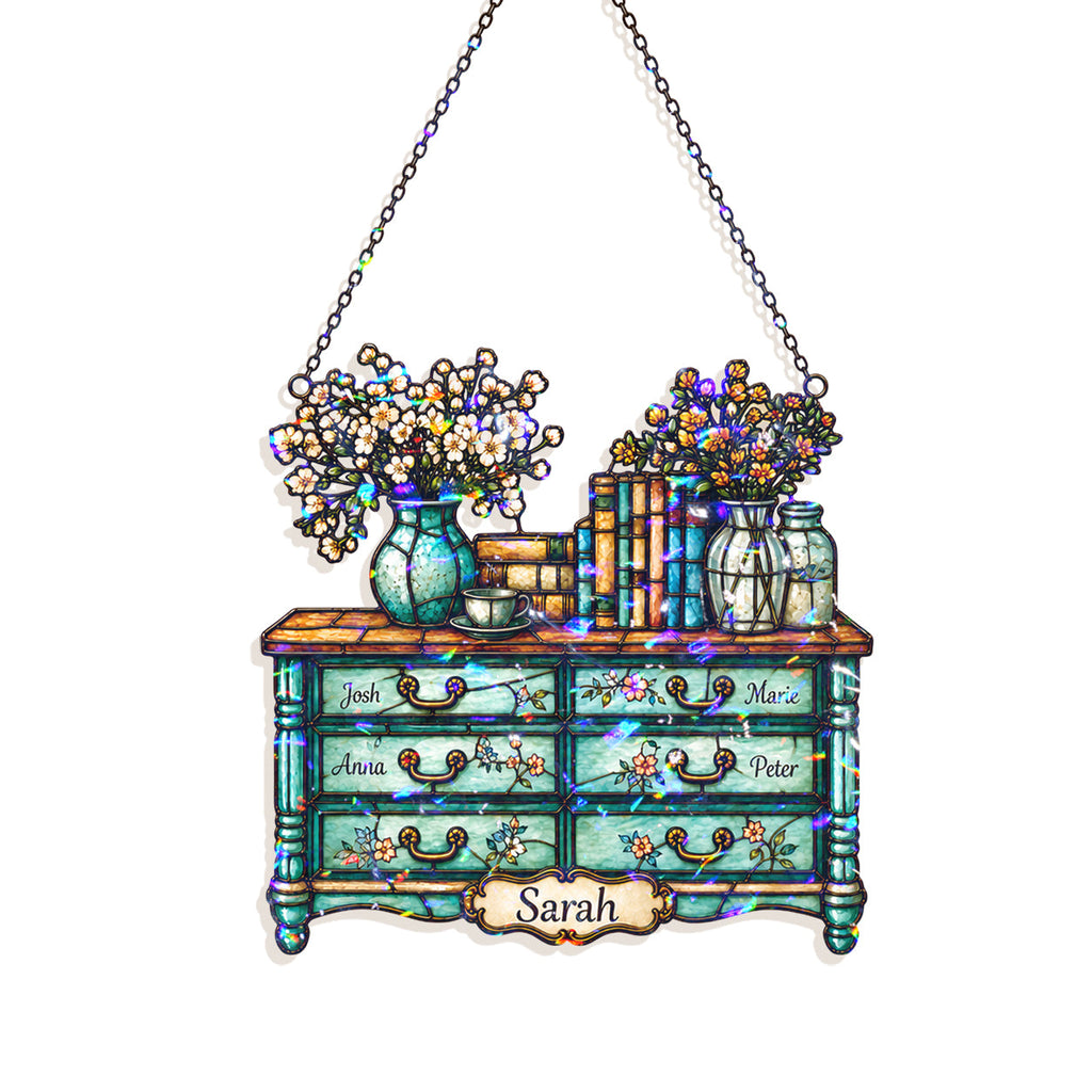 Personalized Vintage Dresser Holographic Acrylic Suncatcher