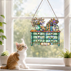 Personalized Vintage Dresser Holographic Acrylic Suncatcher