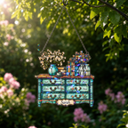 Personalized Vintage Dresser Holographic Acrylic Suncatcher