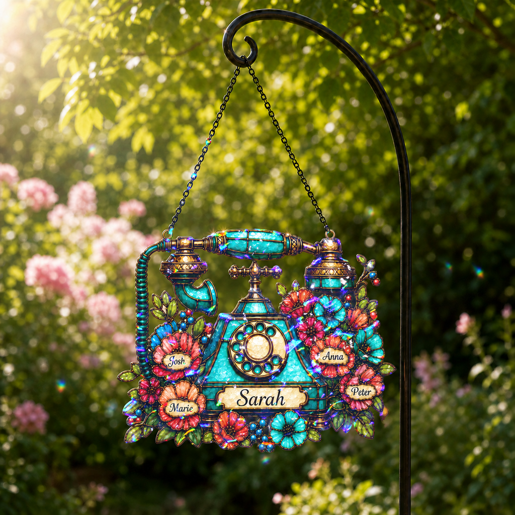 Personalized Vintage Telephone Holographic Acrylic Suncatcher