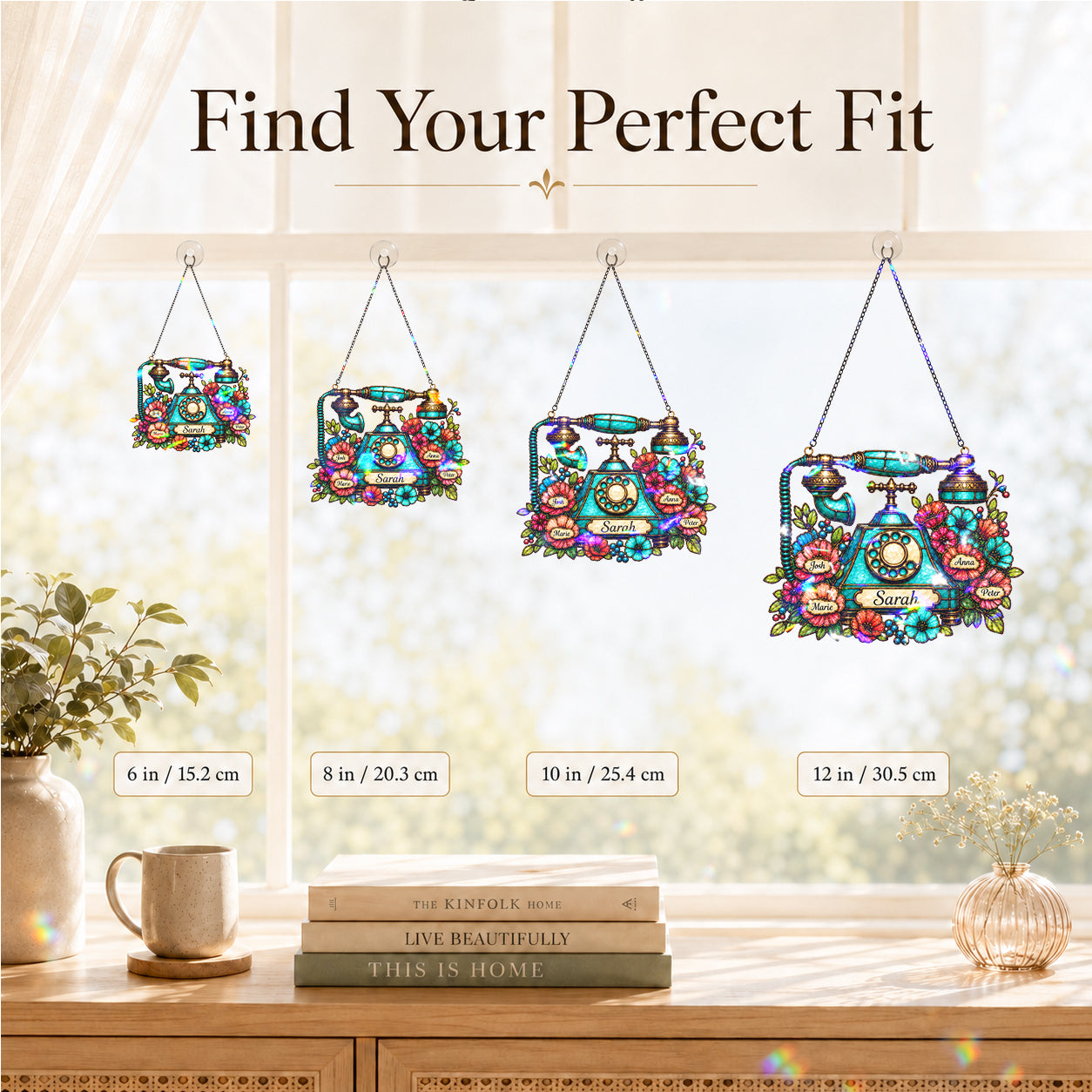 Personalized Vintage Telephone Holographic Acrylic Suncatcher