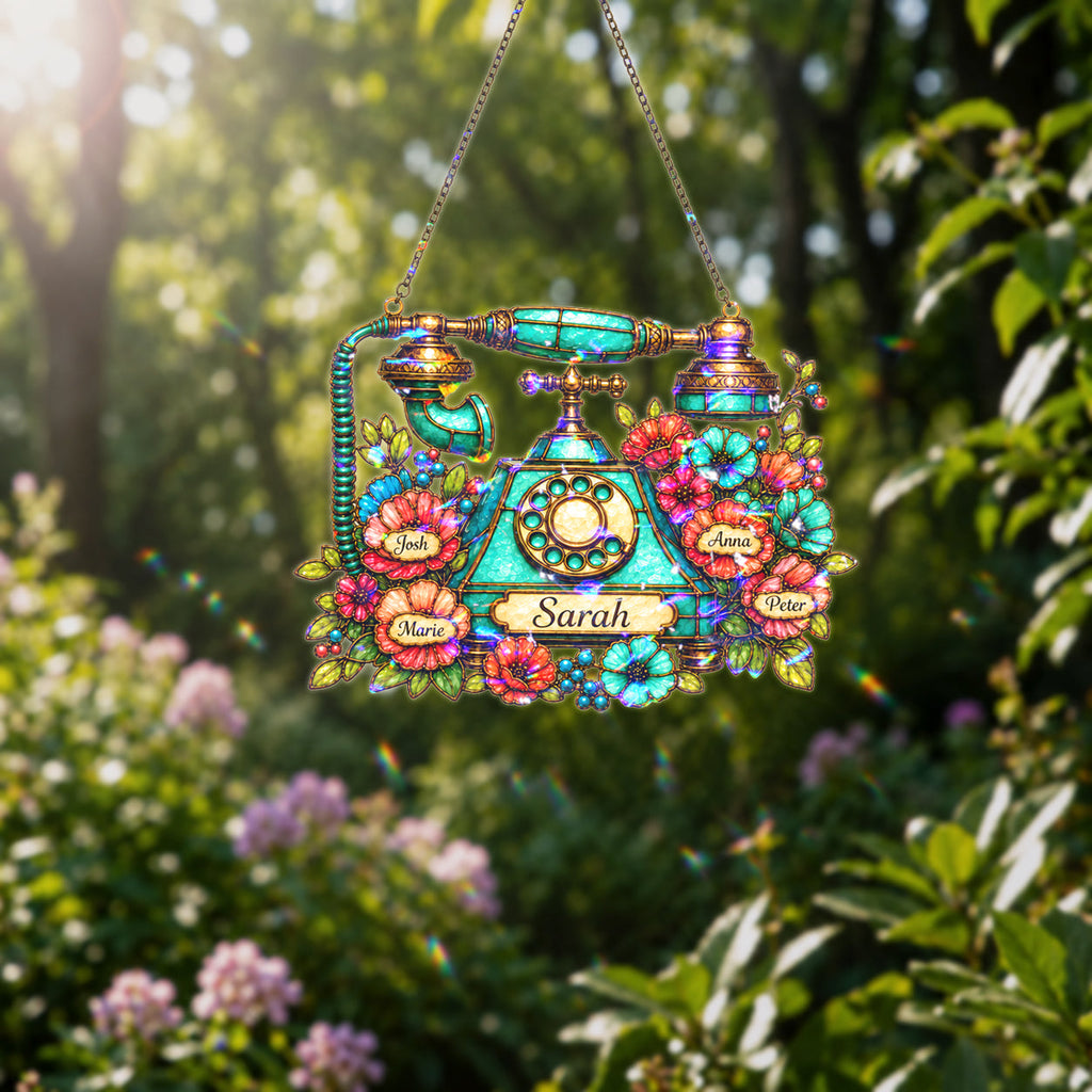 Personalized Vintage Telephone Holographic Acrylic Suncatcher