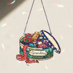 Personalized Grandma Sewing Box Holographic Acrylic Suncatcher