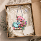 Personalized Stand Mixer & Roses Holographic Acrylic Suncatcher