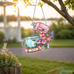 Personalized Stand Mixer & Roses Holographic Acrylic Suncatcher