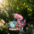Personalized Stand Mixer & Roses Holographic Acrylic Suncatcher