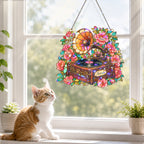 Personalized Vintage Gramophone Holographic Acrylic Suncatcher