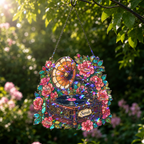 Personalized Vintage Gramophone Holographic Acrylic Suncatcher