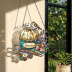 Personalized Grandma Pincushion & Sparrow Holographic Acrylic Suncatcher