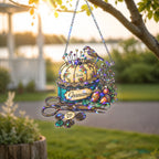 Personalized Grandma Pincushion & Sparrow Holographic Acrylic Suncatcher