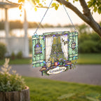 Personalized Grandma Cottage Window Holographic Acrylic Suncatcher