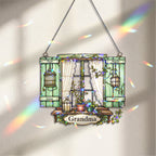 Personalized Grandma Cottage Window Holographic Acrylic Suncatcher