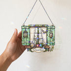Personalized Grandma Cottage Window Holographic Acrylic Suncatcher