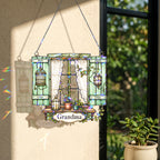 Personalized Grandma Cottage Window Holographic Acrylic Suncatcher