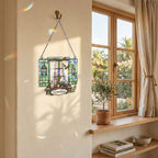 Personalized Grandma Cottage Window Holographic Acrylic Suncatcher