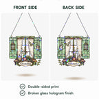 Personalized Grandma Cottage Window Holographic Acrylic Suncatcher