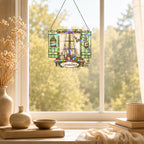 Personalized Grandma Cottage Window Holographic Acrylic Suncatcher