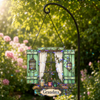 Personalized Grandma Cottage Window Holographic Acrylic Suncatcher