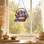 Personalized Grandma Yarn Basket Holographic Acrylic Suncatcher