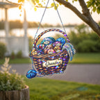 Personalized Grandma Yarn Basket Holographic Acrylic Suncatcher