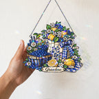 Personalized Grandma Lemon & Blueberry Pitcher Holographic Acrylic Suncatcher