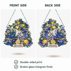 Personalized Grandma Lemon & Blueberry Pitcher Holographic Acrylic Suncatcher
