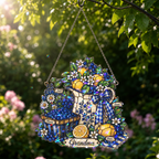 Personalized Grandma Lemon & Blueberry Pitcher Holographic Acrylic Suncatcher