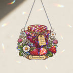 Personalized Grandma Strawberry Jam Jar Holographic Acrylic Suncatcher