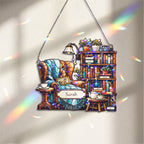 Personalized Reading Nook Holographic Acrylic Suncatcher