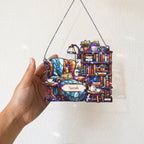 Personalized Reading Nook Holographic Acrylic Suncatcher