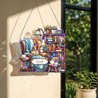 Personalized Reading Nook Holographic Acrylic Suncatcher