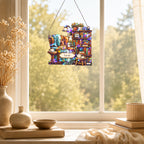 Personalized Reading Nook Holographic Acrylic Suncatcher