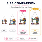 Personalized Vintage Sewing Machine & Sunflower Holographic Acrylic Suncatcher