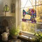 Personalized Vintage Sewing Machine & Sunflower Holographic Acrylic Suncatcher
