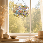 Personalized Floral Teapot Holographic Acrylic Suncatcher