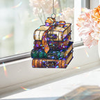 Personalized Book Stack Holographic Acrylic Suncatcher