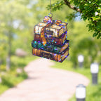 Personalized Book Stack Holographic Acrylic Suncatcher