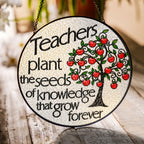Teacher Appreciation Apple Tree Stained Glass Suncatcher