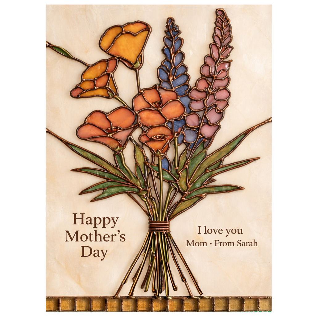Custom Birth Flower Glass Suncatcher