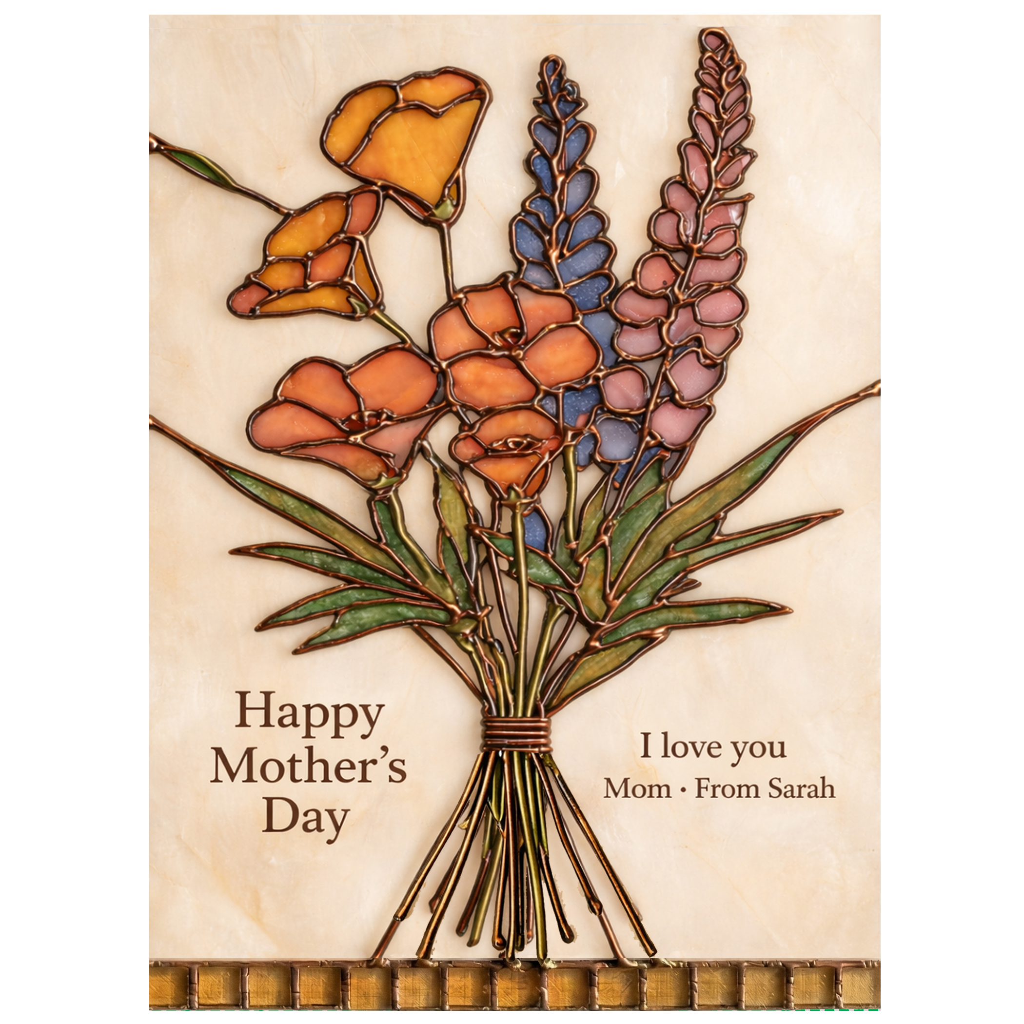 Custom Birth Flower Glass Suncatcher