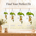Frog with Leaf Umbrella Holographic Acrylic Suncatcher