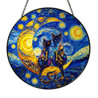 Custom Cat Couple Stained Glass Suncatcher