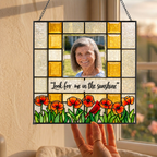 Personalized Memorial Photo Suncatcher – Look For Me In The Sunshine Cardinal &amp; Poppies
